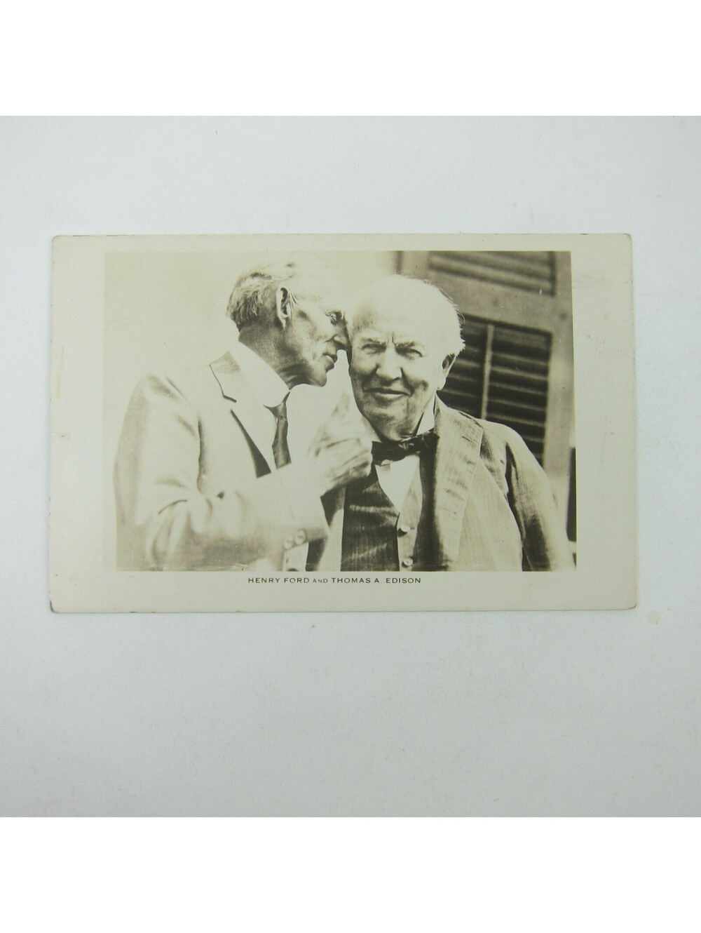 Real Photo Postcard RPPC Auto Maker Henry Ford & Thomas Edison Friends Antique